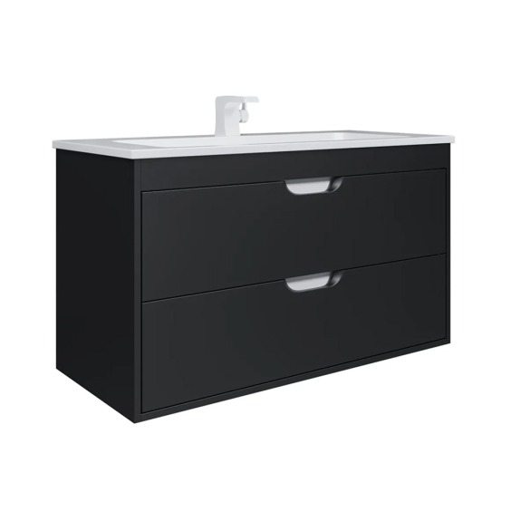 Тумба под раковину для ванной подвесная Uperwood Modul 95х44,4х55 см, черная матовая #2
