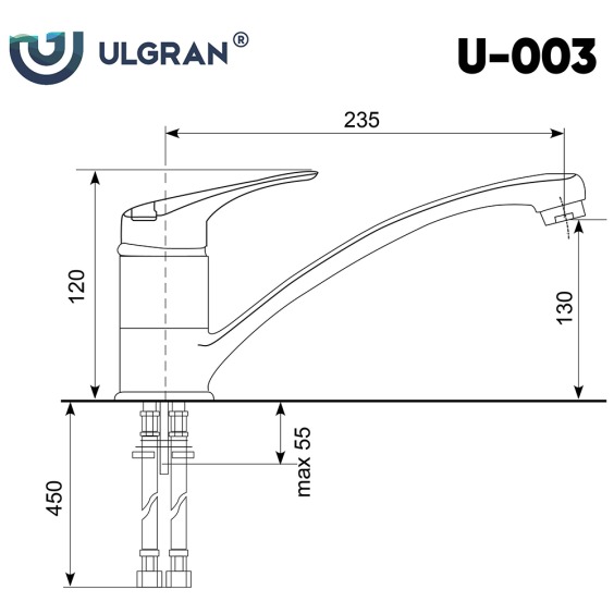 Смеситель для кухни Ulgran U-003-331, цвет белый #2