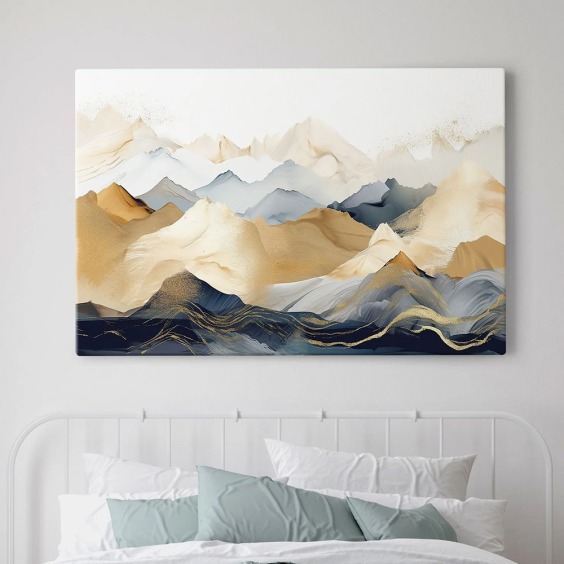 Интерьерная картина "Горы абстракция" на холсте, большая, размер 80х115 см #7