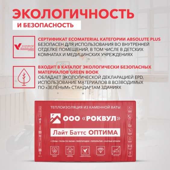 Rockwool Лайт Баттс Оптима 1000х600х50 мм, 10 шт. уп #5