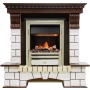 Каминокомплект Pierre Luxe - Темный дуб / Белый (Высота 1020мм) с очагом Cavendish