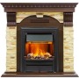 Каминокомплект Dublin угловой - Темный дуб / Сланец с очагом Brookline Black