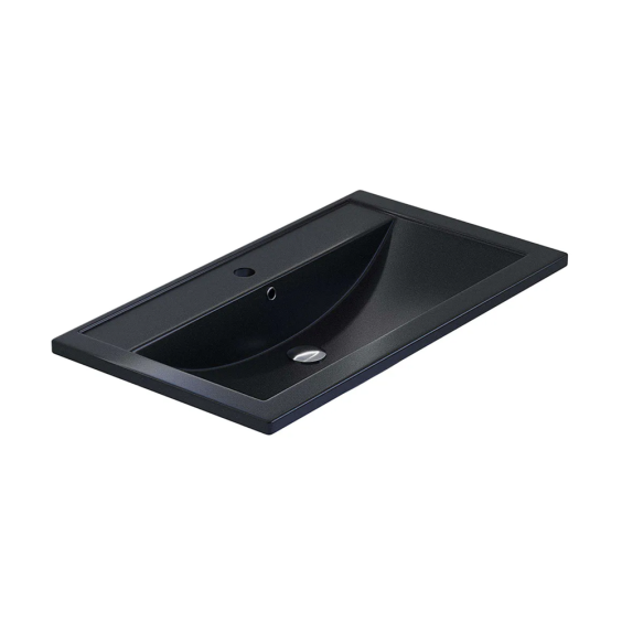 Раковина для ванной кварцевая Uperwood Foster Quartz 80х45,5х17,5 см, черная матовая, космос #2