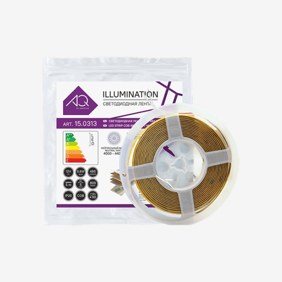 Лента светодиодная AQ Led-Line COB, 480 LED/м 24V 9,6W/м 5 мм IP20 Нейтральный белый (4000-4400 K), 5 м (15.0301С) #4