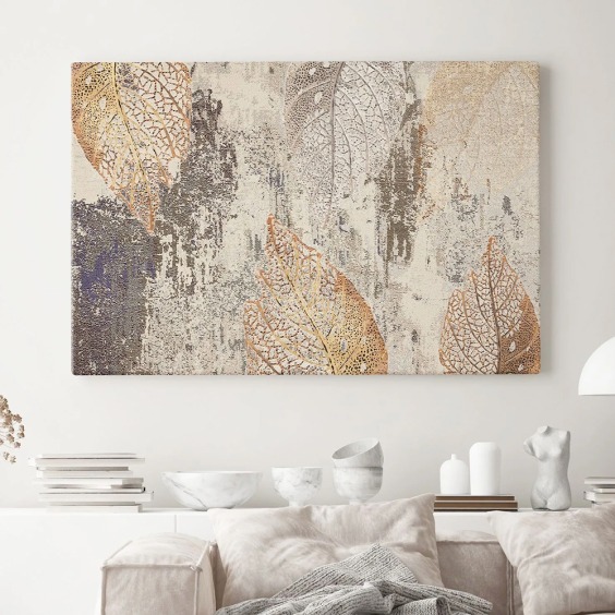 Интерьерная картина "Листья осени" на холсте, большая, размер 80 на 115 см #1 Интерьерная картина "Листья осени" на холсте, большая, размер 80 на 115 см #1