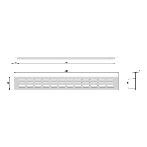 Решетка вентиляционная AQ Venta 60*480 черная #2