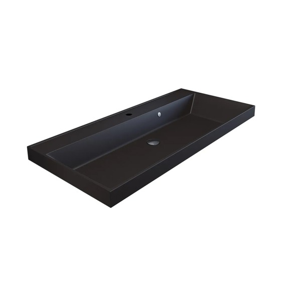 Раковина для ванной кварцевая Uperwood Classic Quartz 100х45х15 см, коричневая матовая, трюфель #2
