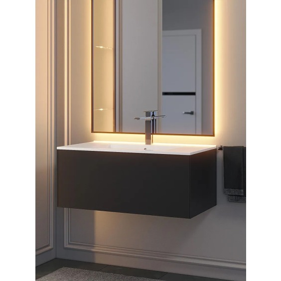 Тумба под раковину для ванной подвесная Uperwood Parma Premium 85х47х35 см, черная #5