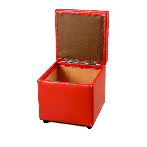 Пуф "Мион" с местом для хранения, Красный #2