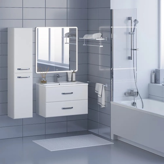 Тумба под раковину для ванной подвесная Uperwood Foster 80х45,2х60 см, белая #3
