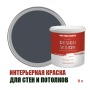 Краска для стен водоэмульсионная интерьерная матовая Profipaints Silver Design Vision 9л, Графит