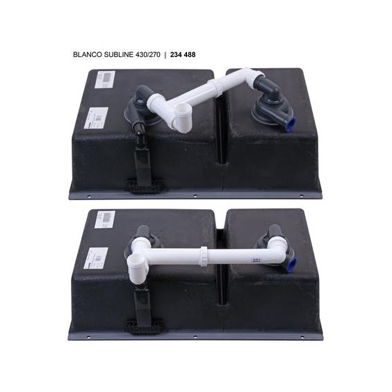 Blanco Subline 430/270-U Silgranit PuraDur антрацит c отводной арматурой InFino мойка #6