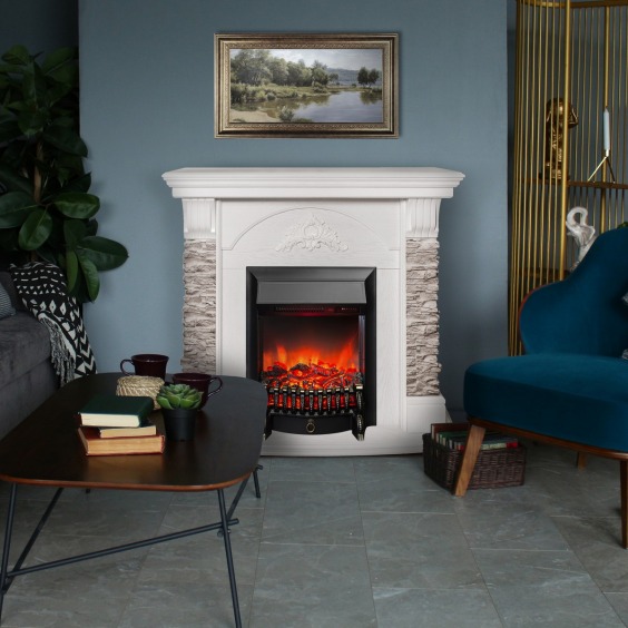 Электрокамин Athena GR WT с очагом Fobos Lux Black RC #3 Электрокамин Athena GR WT с очагом Fobos Lux Black RC #3