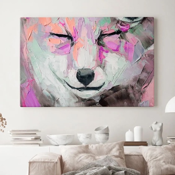 Картина на стену большая на холсте интерьерная "Лиса" размер 80х115 см #1