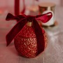 Свеча Елочный шар Mulled wine [ горячий глинтвейн ], красный подсвечник