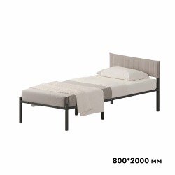 Комплект Лофт кровать 80х200 черная с кремовым чехлом тк 05