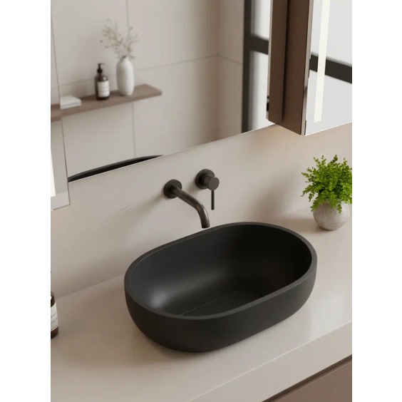 Раковина для ванной накладная Uperwood Arizona овальная, бетон, цвет черный #3