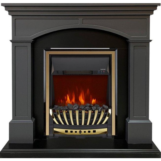 Каминокомплект Langford - Серый графит с очагом Aspen Gold #1 Каминокомплект Langford - Серый графит с очагом Aspen Gold #1