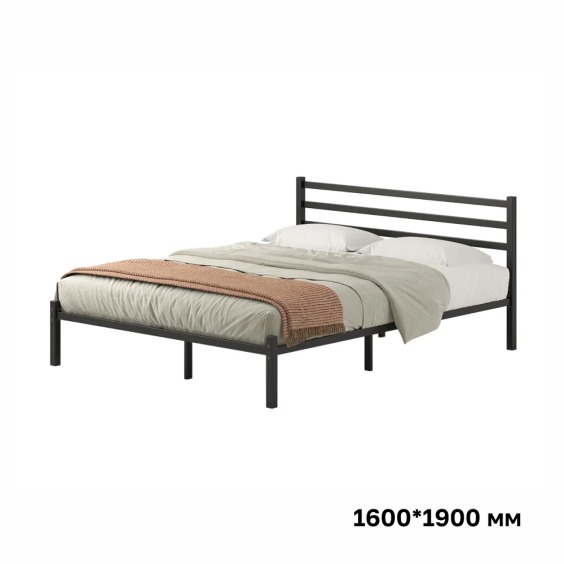 Кровать Сталь 160х190 Цвет черный #1 Кровать Сталь 160х190 Цвет черный #1