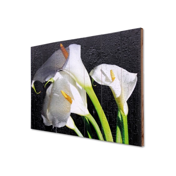 Картина "Букет белых каллов на черном фоне" 60х40 см #2 Картина "Букет белых каллов на черном фоне" 60х40 см #2