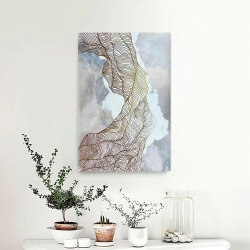 Картина на стену большая на холсте интерьерная "Золотая спираль", размер 80х50 см