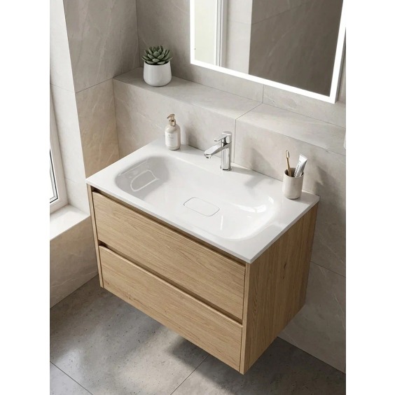 Раковина для ванной Uperwood Sunrise 80 см, белая глянцевая #2