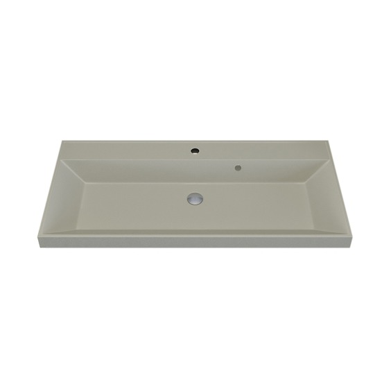 Раковина для ванной кварцевая Uperwood Classic Quartz 100х45х15 см, бежевая матовая, лён #1