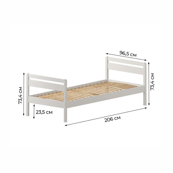 Комплект кровать Лето База 90x200+Н3+Н3, обработка белый #2