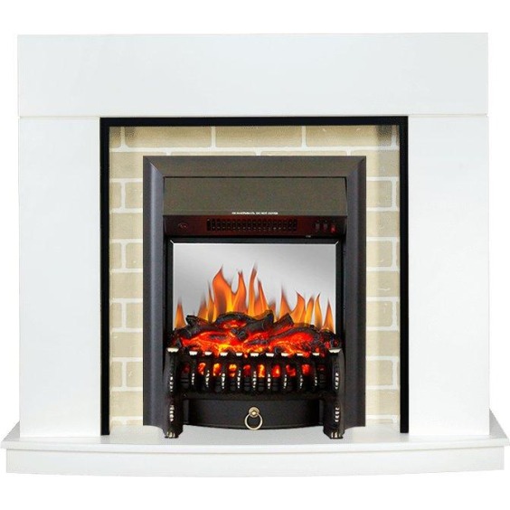 Каминокомплект Montana - Белый с очагом Fobos FX M Black #1