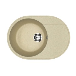Кухонная мойка из искусственного камня Uperwood Econ UPD-107-002, овальная, бежевая матовая