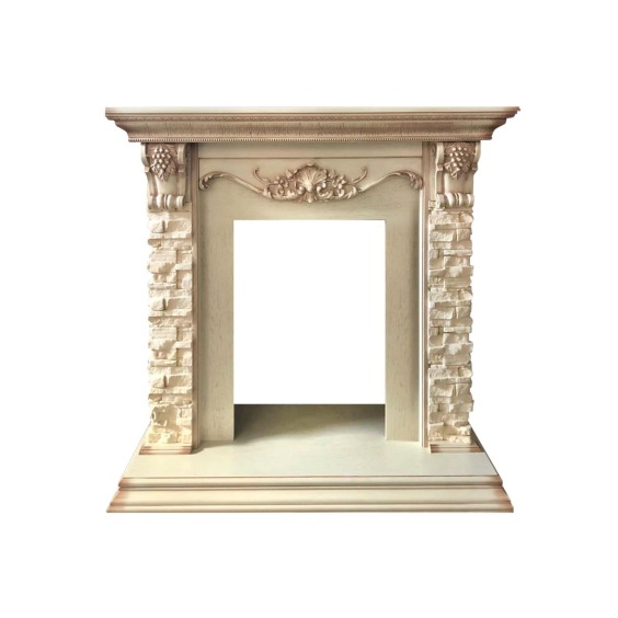 Каминокомплект Adriana - Cлоновая кость с очагом Aspen Gold #2