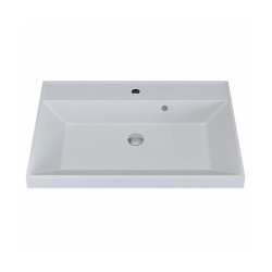 Раковина для ванной кварцевая Uperwood Classic Quartz 70х45х15 см, белая матовая, жасмин