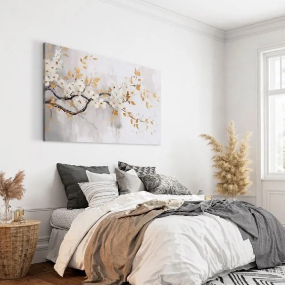 Картина на стену большая на холсте интерьерная "Цветущая Сакура" 60х90 см #6