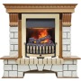 Каминокомплект Pierre Luxe - Дуб / Белый (Высота 1020мм) с очагом Danville Brass FB2