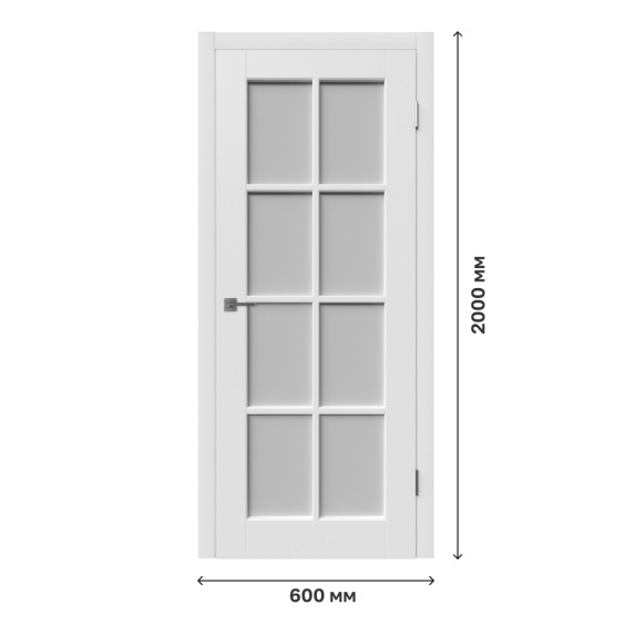 Дверное полотно Porta Polar эмаль со стеклом White Cloud, 600х2000 мм #1