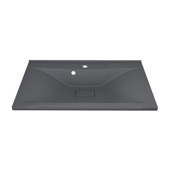 Раковина для ванной кварцевая Uperwood Elen Quartz 80х45х15,8 см, серая матовая, серый шелк #1