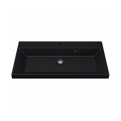 Раковина для ванной кварцевая Uperwood Classic Quartz 90х45х15 см, черная матовая, уголь