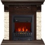 Каминокомплект Luxemburg (каменный) - Сланец/Темный дуб с очагом Aspen Black