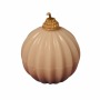Свеча Wax Christmas ball, ребристый белый шар с золотой верхушкой