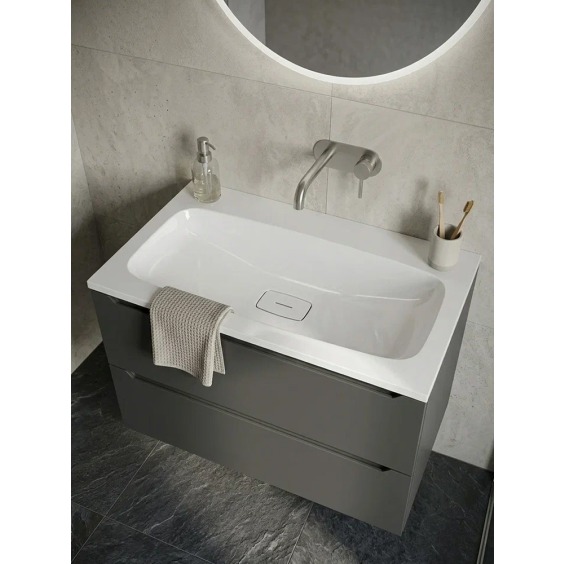 Раковина для ванной Uperwood Smile 80 см, белая глянцевая без отверстия под смеситель #3