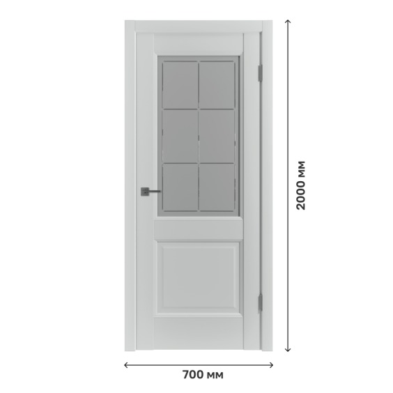 Дверное полотно Emalex 2 Steel со стеклом Crystal Cloud, 700х2000 мм #1 Дверное полотно Emalex 2 Steel со стеклом Crystal Cloud, 700х2000 мм #1
