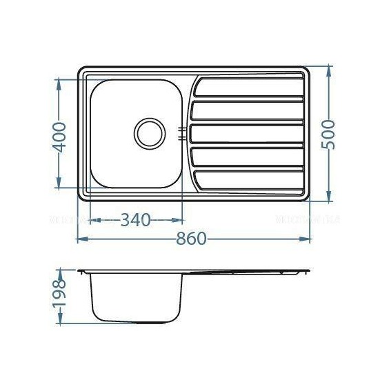 Alveus Zoom 30 LEI-90 860X500 1X кухонная мойка #2