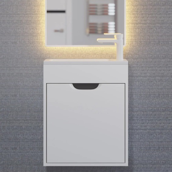 Тумба под раковину для ванной подвесная Uperwood Modul 50х21х60 см, белая/графит #8