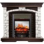 Каминокомплект Glasgow - Темный дуб / Белый с очагом Fobos FX M Black