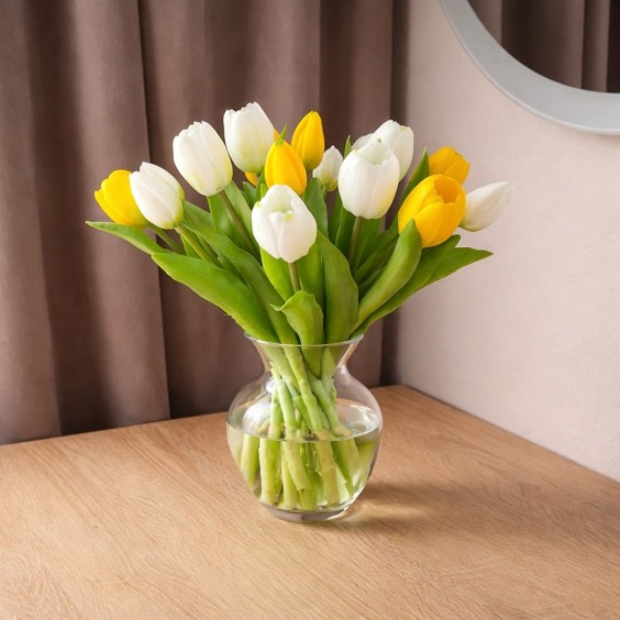 Букет силиконвых тюльпанов с имитацией воды #2