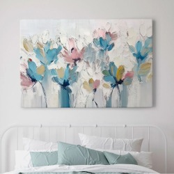 Картина на стену большая на холсте интерьерная "Цветки", 80х115 см