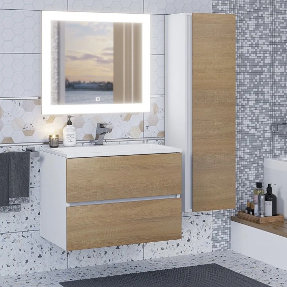 Раковина для ванной 70 см, Uperwood Barsa, белая глянцевая #2