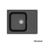 Кухонная мойка врезная из искусственного камня QR 09, Черный, Матовый