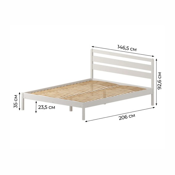 Комплект кровать Лето База 140x200+В3, обработка белый #2