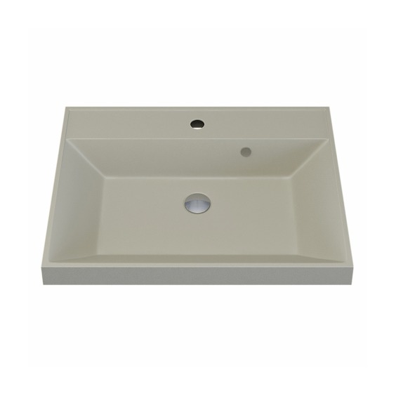 Раковина для ванной кварцевая Uperwood Classic Quartz 60х45х15 см, бежевая матовая, лён #1